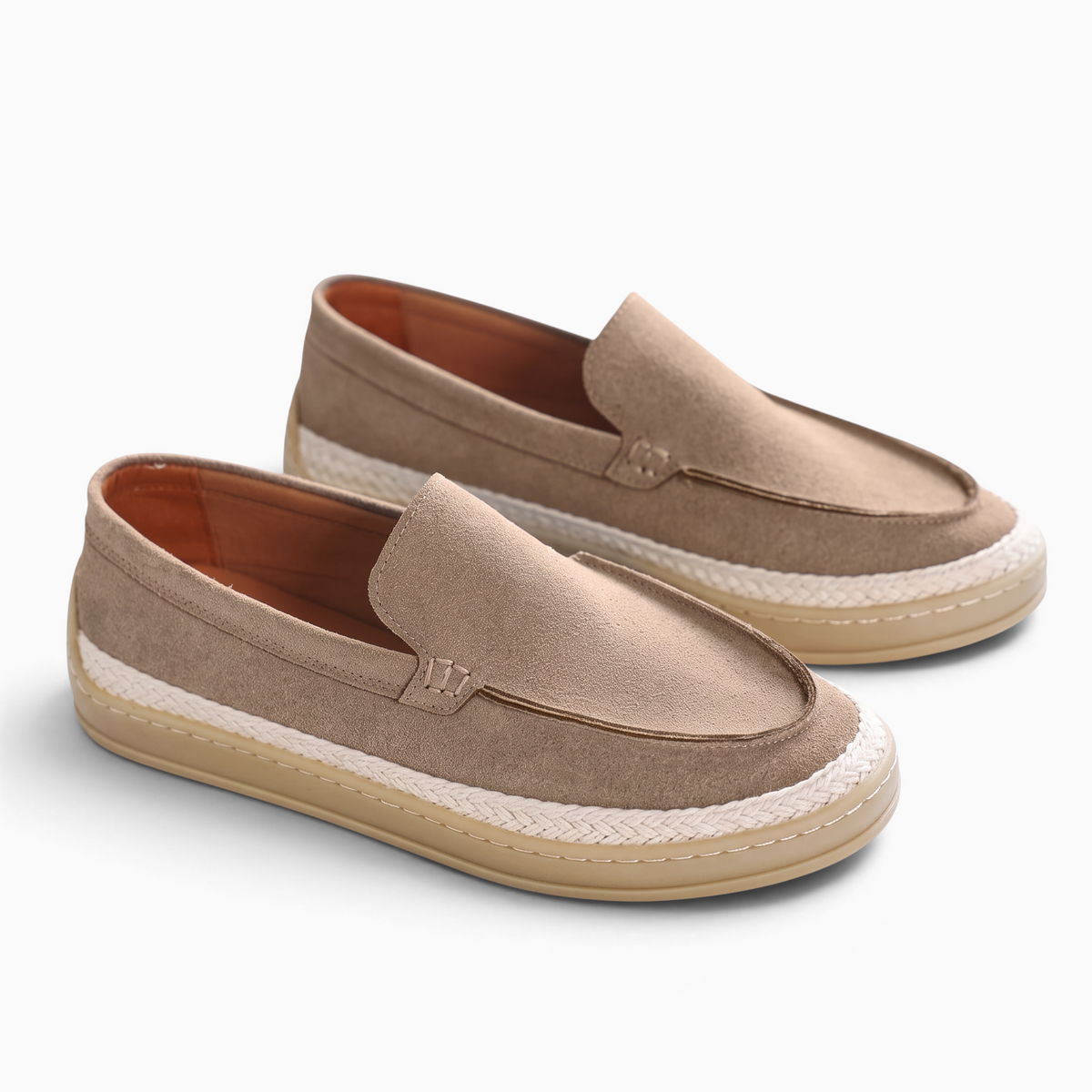 Mocassin Paris mocassin homme beige en matière synthétique respirante avec semelle en caoutchouc style décontracté
