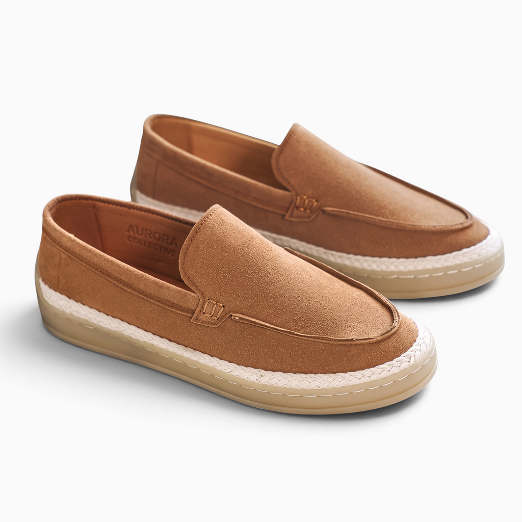 Mocassin Paris mocassin homme marron en matière synthétique respirante avec semelle en caoutchouc et détail tressé