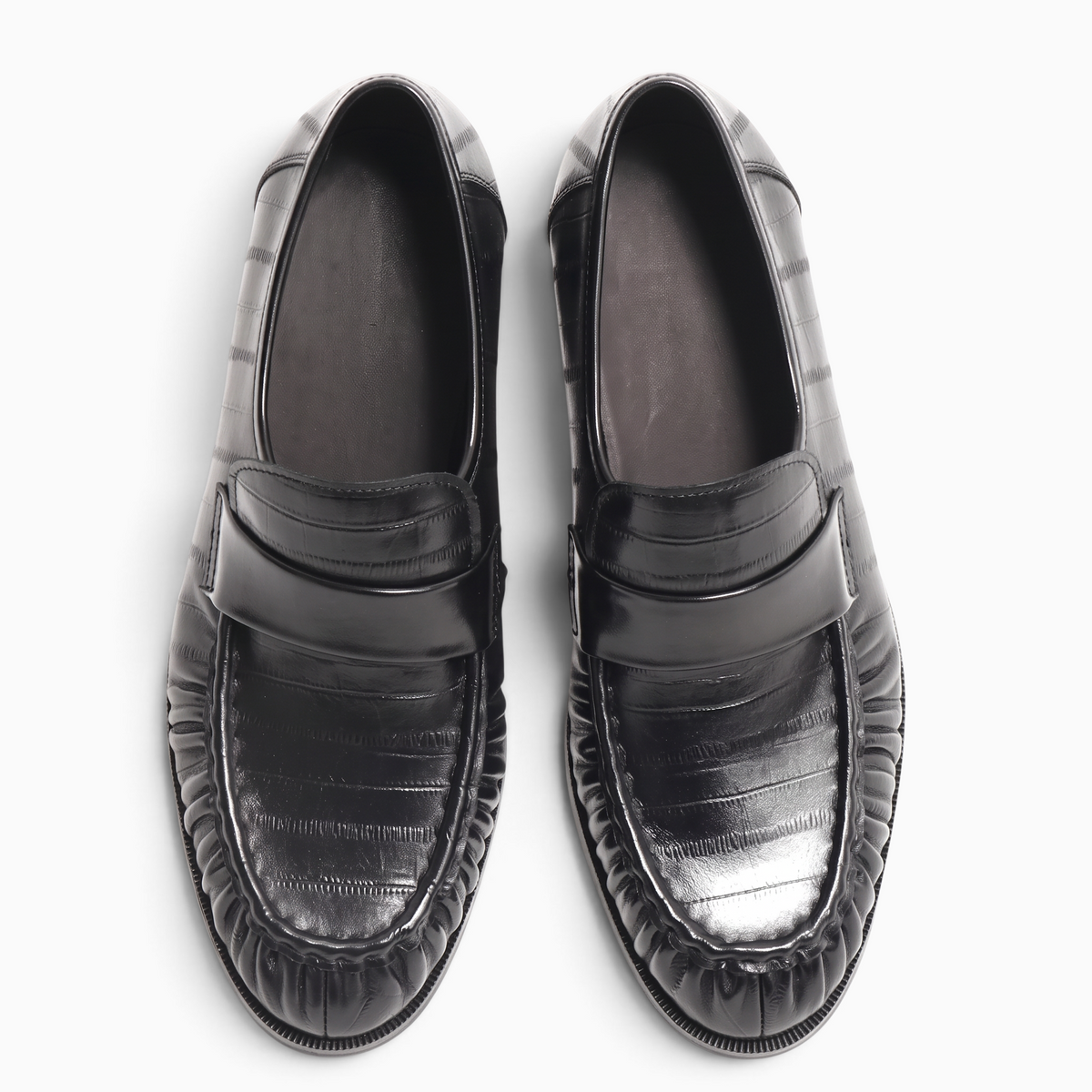 Mocassin Paris homme en cuir noir véritable avec motif texturé et finition élégante pour tenue formelle