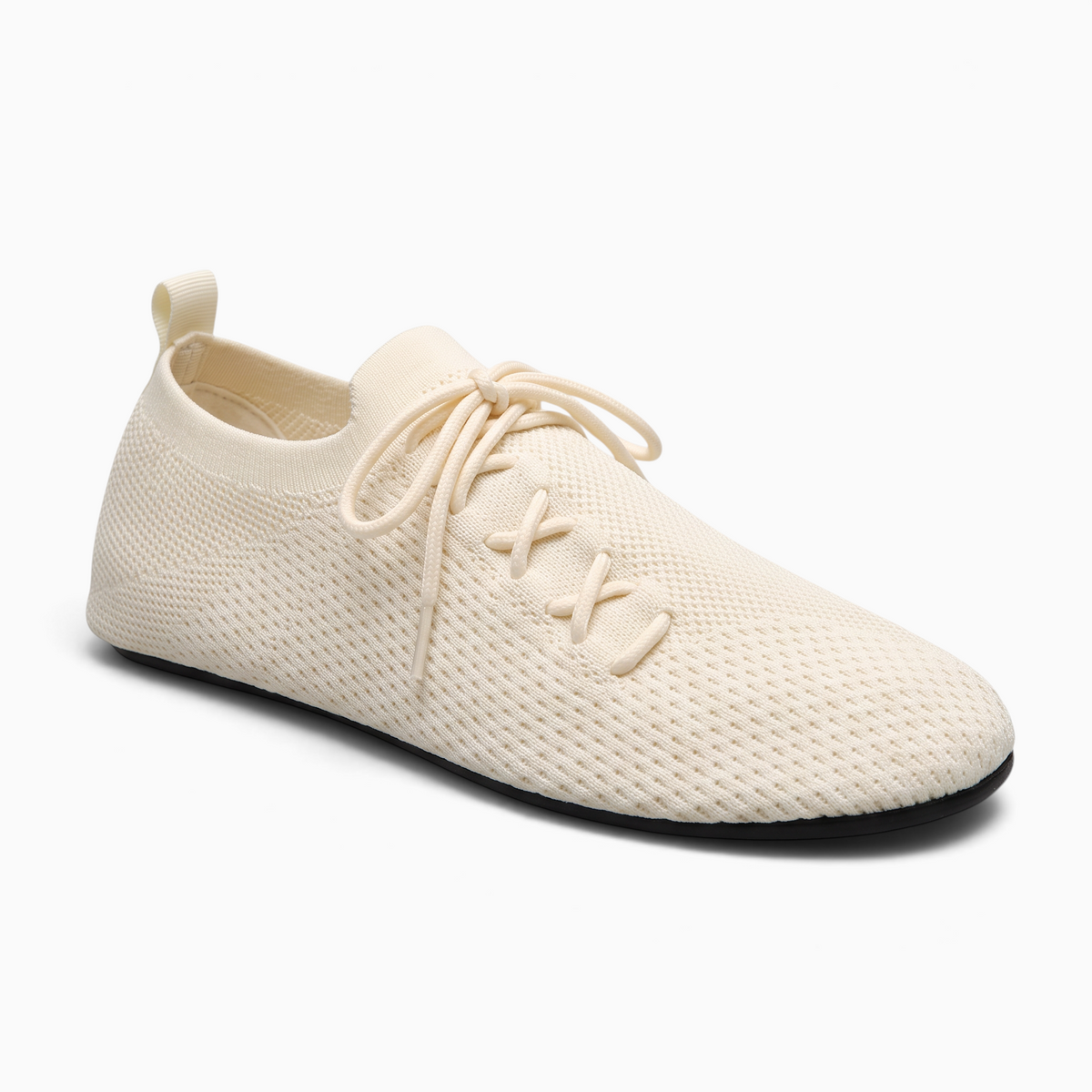 Mocassin Paris homme en tissu mesh beige respirant avec lacets et semelle fine en caoutchouc pour l'été