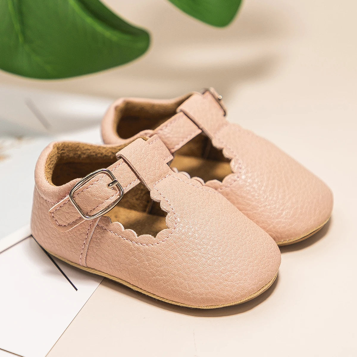 Mocassin Orthopédique Pour Bébé En Cuir Véritable Rose