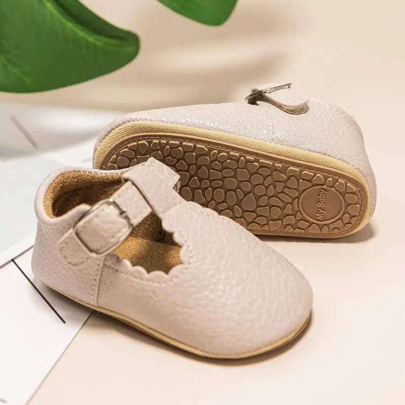 Mocassin Orthopédique Pour Bébé En Cuir Véritable Beige