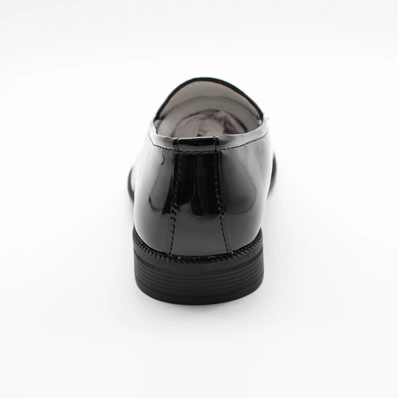 Mocassin Enfant Garçon Noir Vernis à Gland
