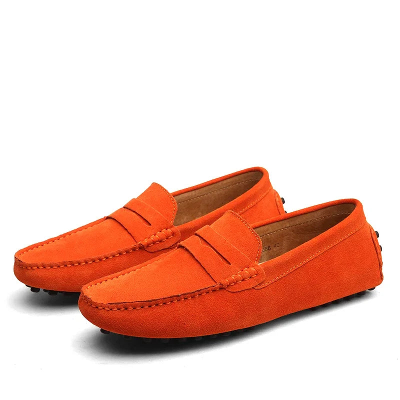 Mocassin Daim Bleu Royal Homme Chic