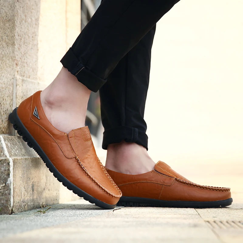Mocassins Homme Marron en Cuir Souple