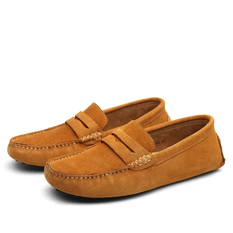 Mocassin Daim Gris Homme Chic