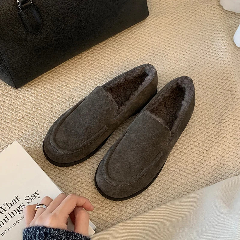 Mocassin Femme Hiver Fourré Bout Rond