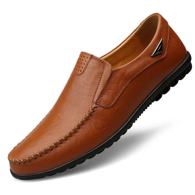 Mocassins Homme Marron en Cuir Souple
