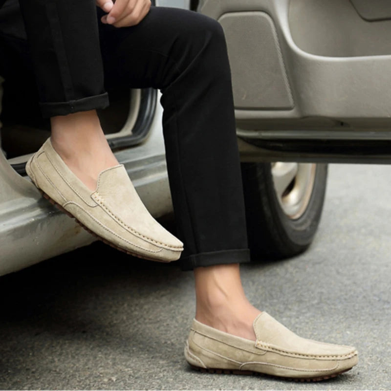 Mocassin En Daim Camel Pour Homme
