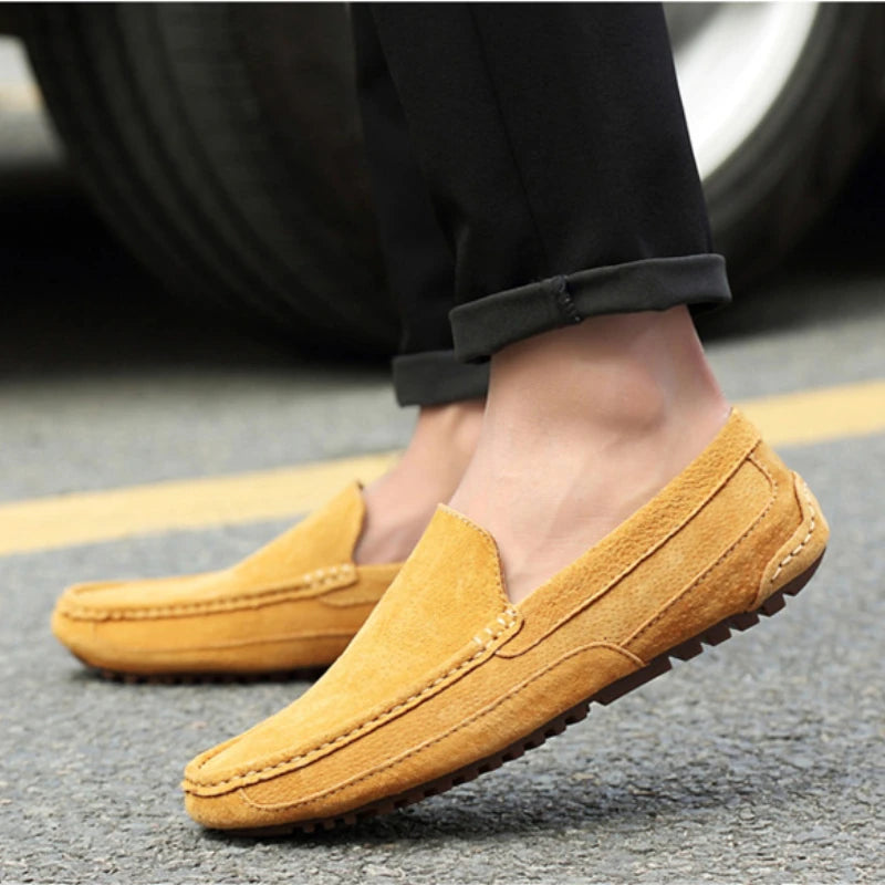 Mocassin En Daim Camel Pour Homme