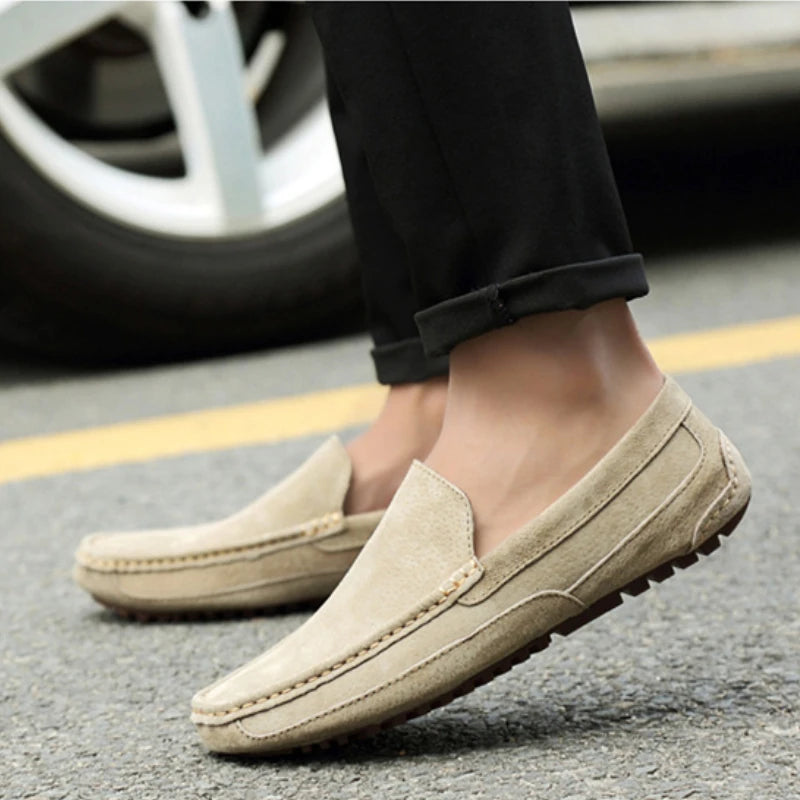 Mocassin En Daim Camel Pour Homme