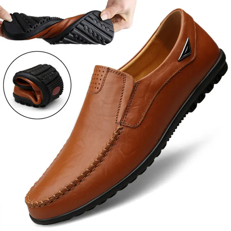 Mocassins Homme Marron en Cuir Souple