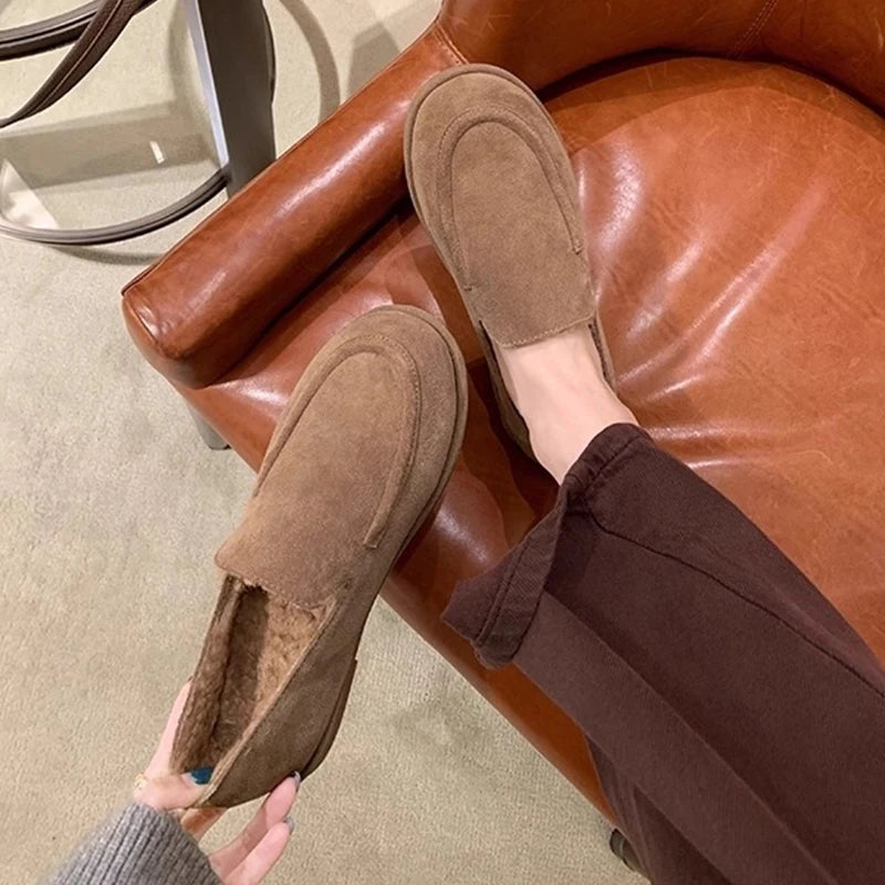 Mocassin Femme Hiver Fourré Bout Rond