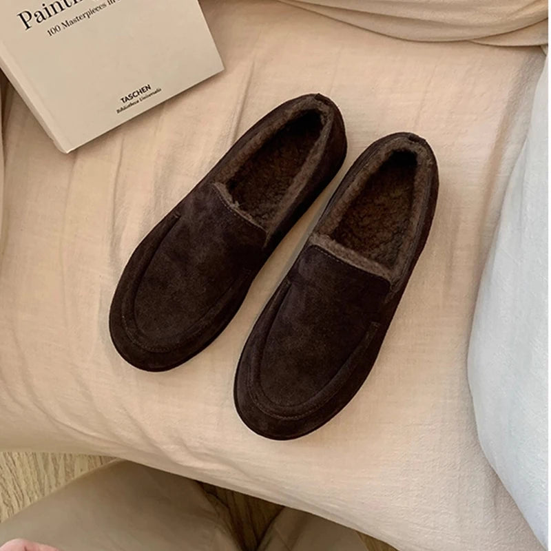 Mocassin Femme Hiver Fourré Bout Rond