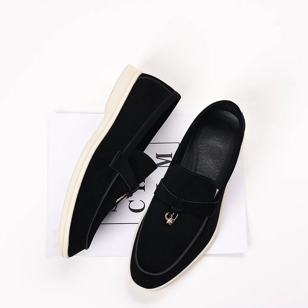 Mocassin En Daim Noir à Gland