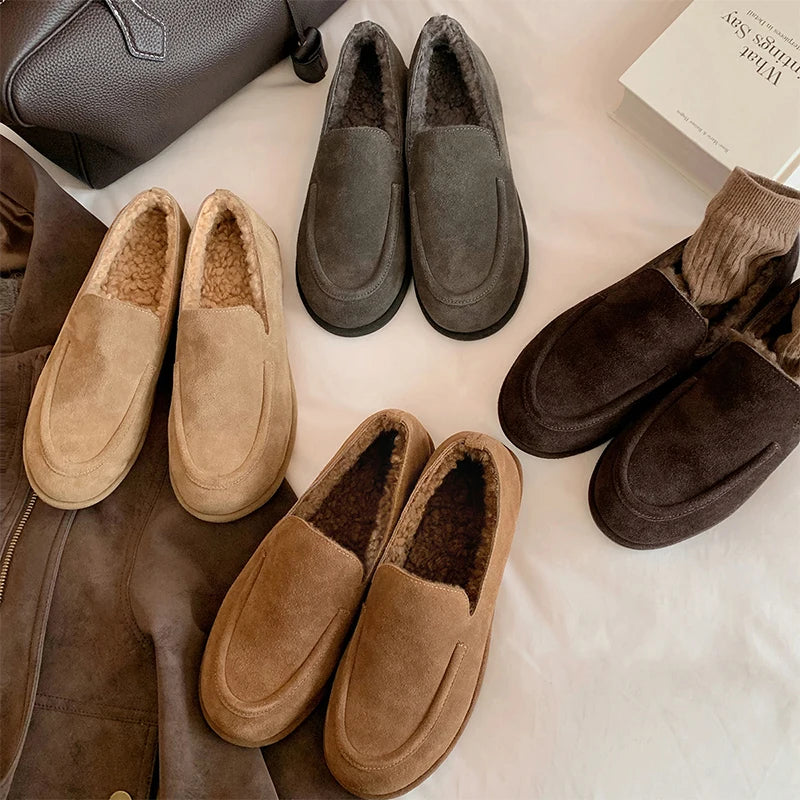 Mocassin Femme Hiver Fourré Bout Rond