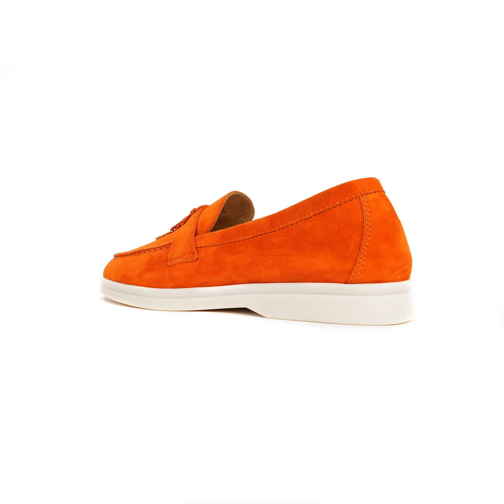 Mocassin Daim Bleu Royal Luxe Glands Dorés