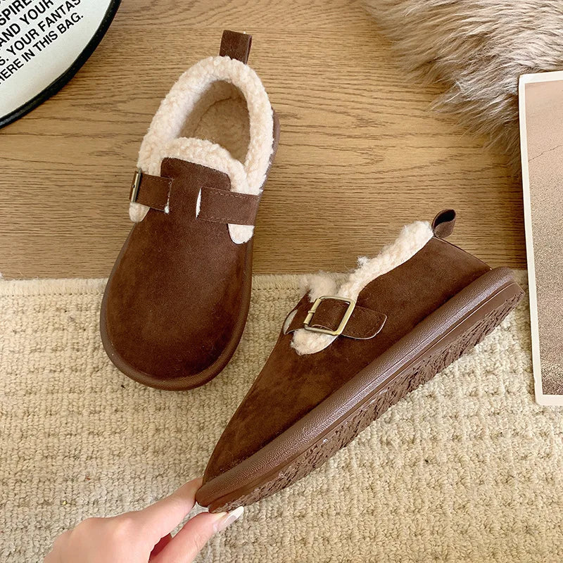 Mocassin Femme en Suédine Fourré Hiver