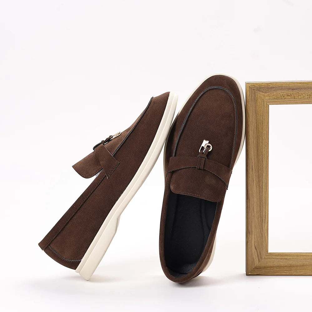 Mocassin En Daim Marron à Gland