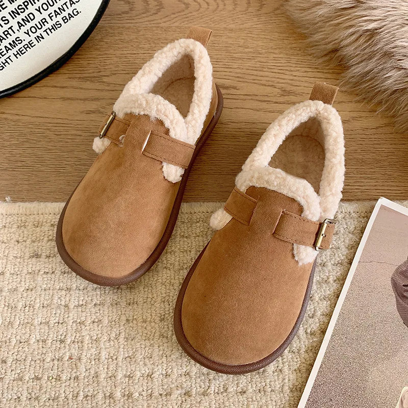 Mocassin Femme en Suédine Fourré Hiver
