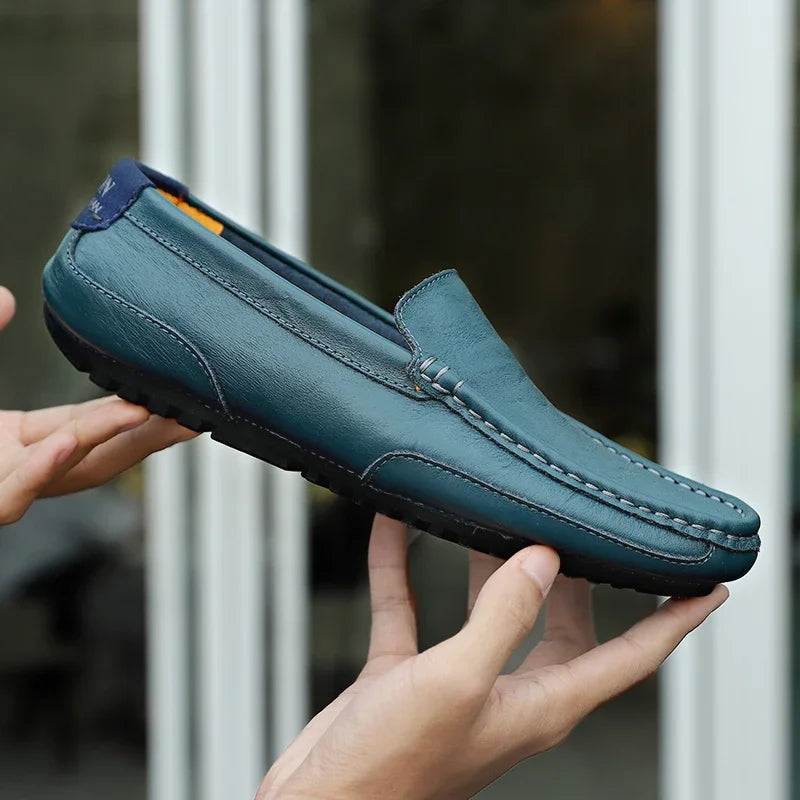 Mocassin Homme Cuir Jaune Respirant