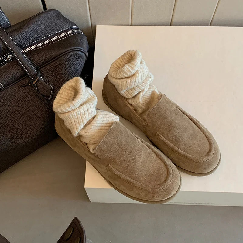 Mocassin Femme Hiver Fourré Bout Rond