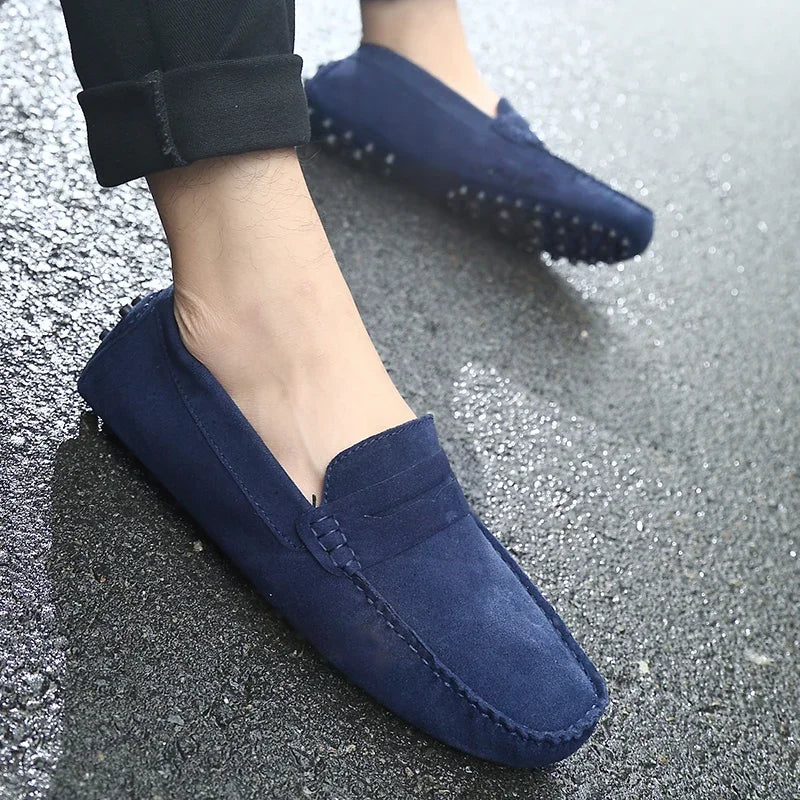 Mocassin Daim Gris Homme Chic