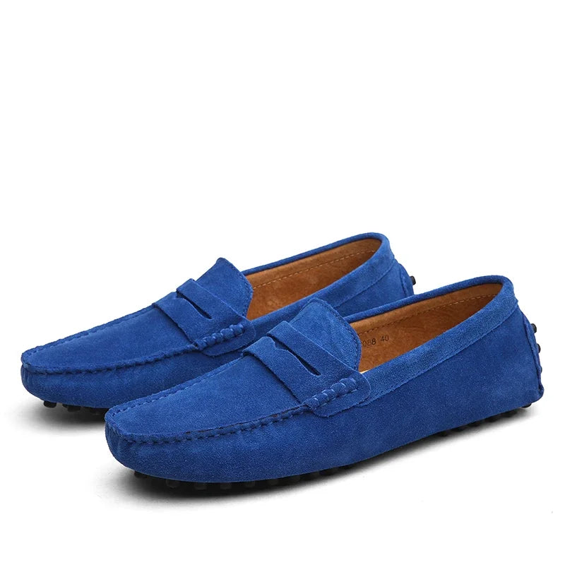 Mocassin Daim Vert Foncé Homme Chic