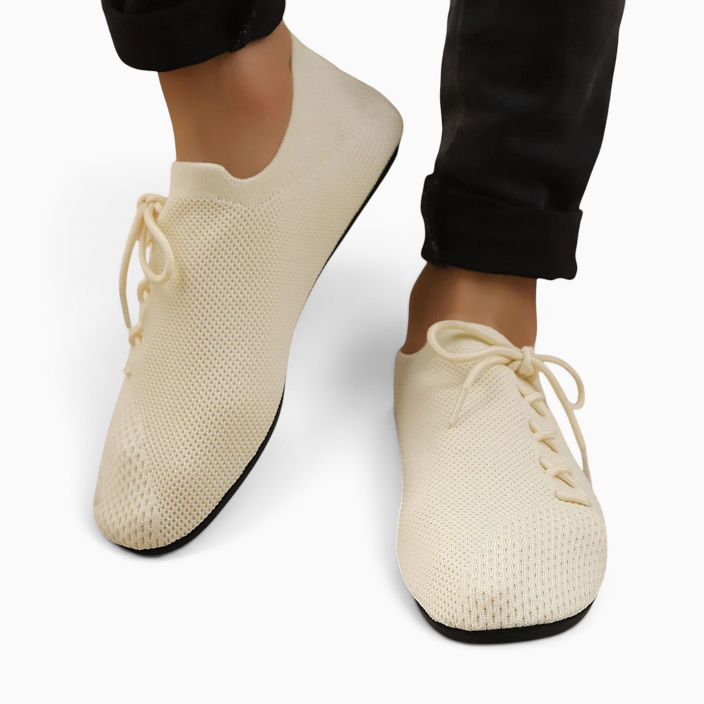 Mocassin Paris homme en tissu mesh beige respirant avec semelle fine souple pour un style décontracté estival
