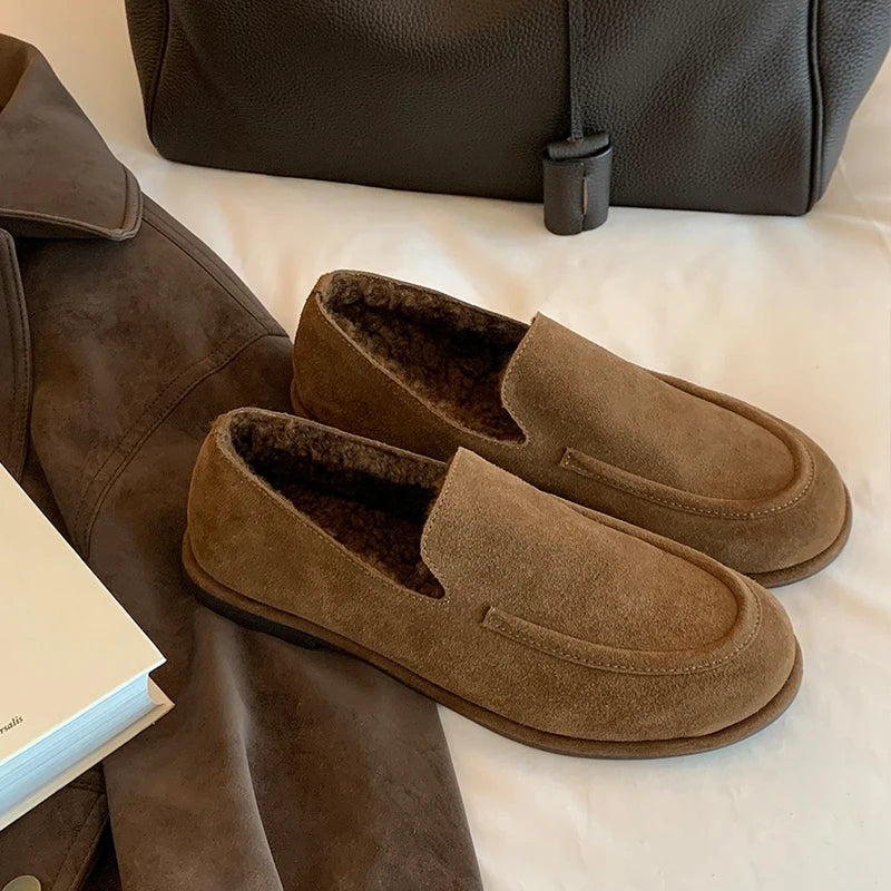 Mocassin Femme Hiver Fourré Bout Rond