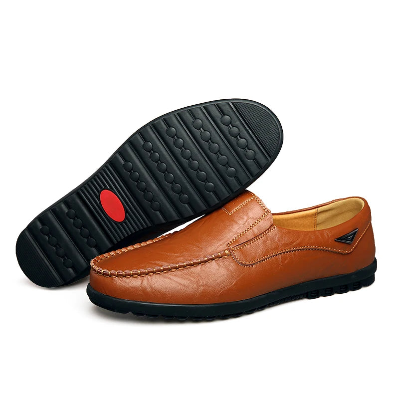 Mocassins Homme Marron en Cuir Souple