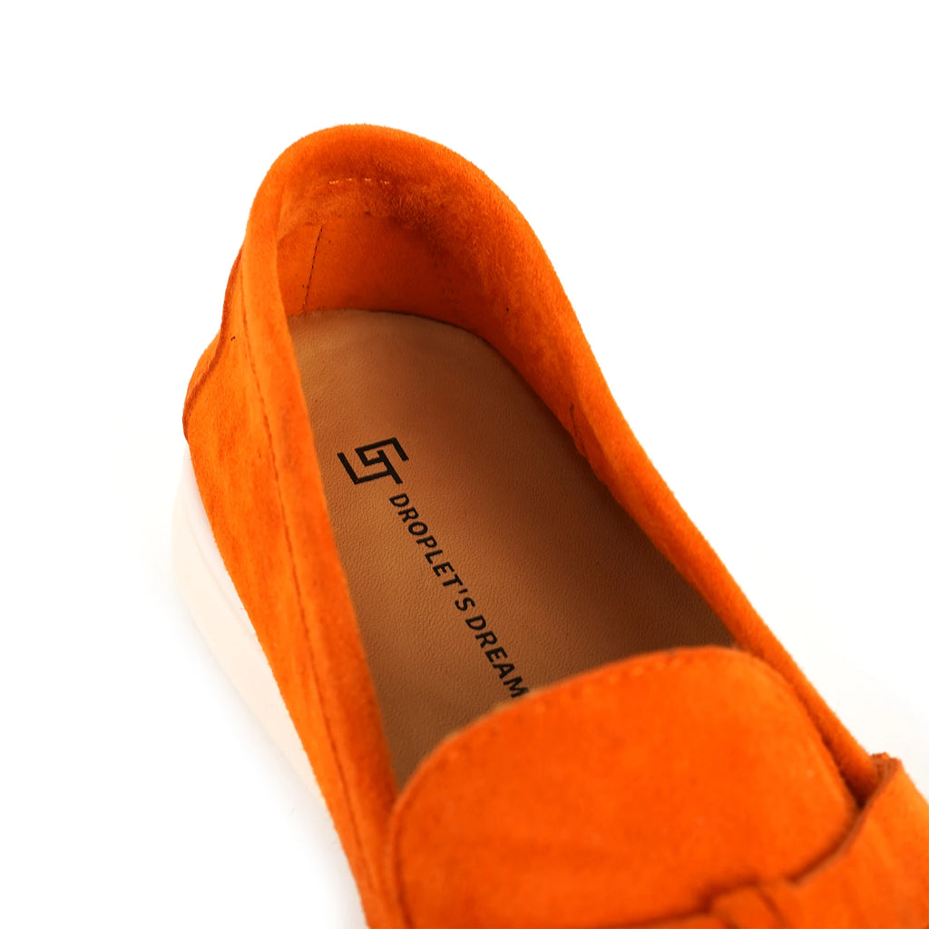Mocassin Daim Vert Olive Luxe Glands Dorés